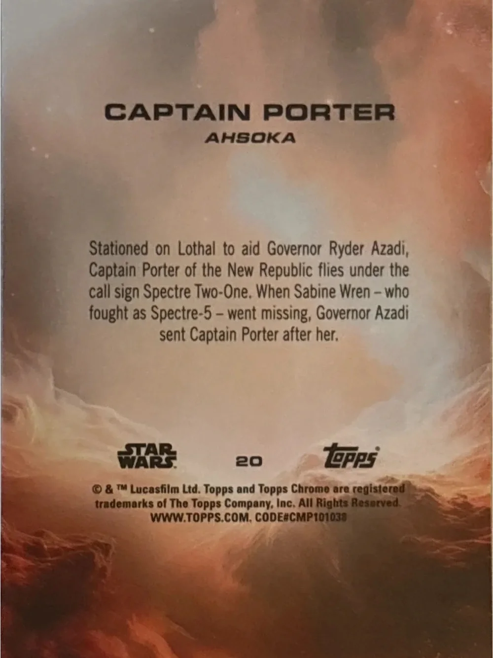 Topps Chrome Star Wars Captain Porter Card - Picture 2 of 2